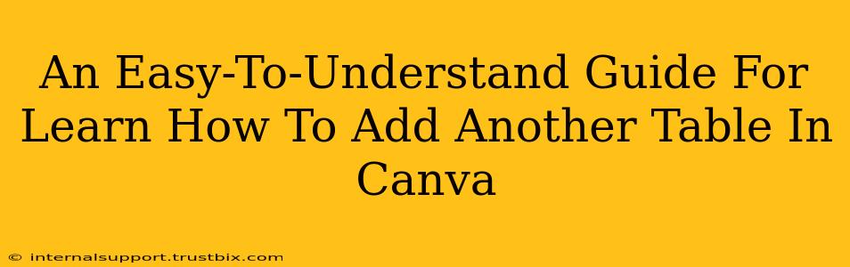 An Easy-To-Understand Guide For Learn How To Add Another Table In Canva