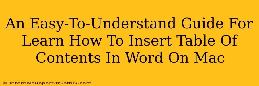An Easy-To-Understand Guide For Learn How To Insert Table Of Contents In Word On Mac