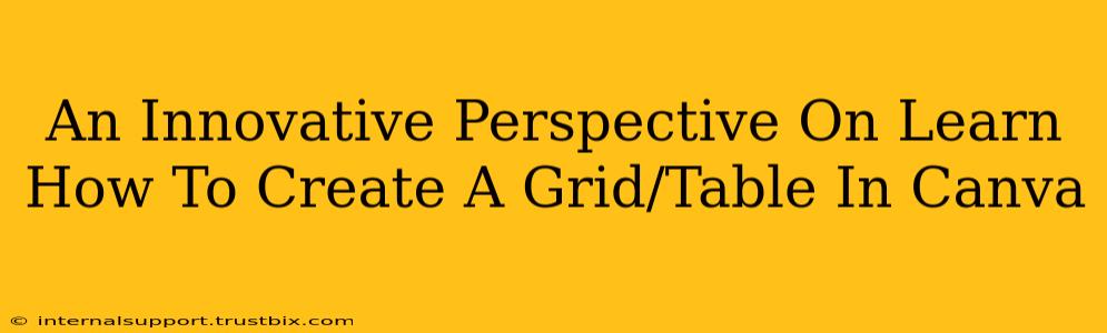 An Innovative Perspective On Learn How To Create A Grid/Table In Canva