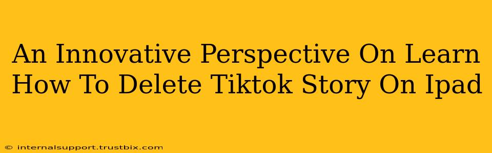 An Innovative Perspective On Learn How To Delete Tiktok Story On Ipad