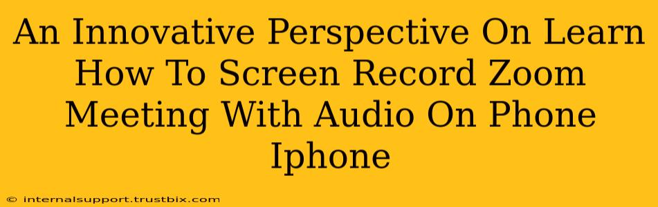 An Innovative Perspective On Learn How To Screen Record Zoom Meeting With Audio On Phone Iphone