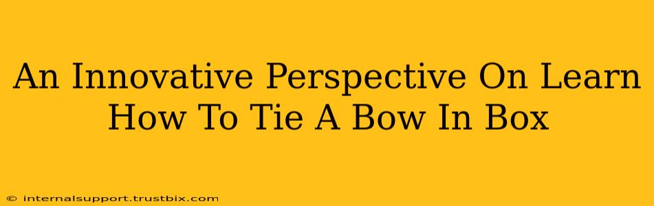 An Innovative Perspective On Learn How To Tie A Bow In Box