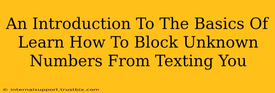 An Introduction To The Basics Of Learn How To Block Unknown Numbers From Texting You