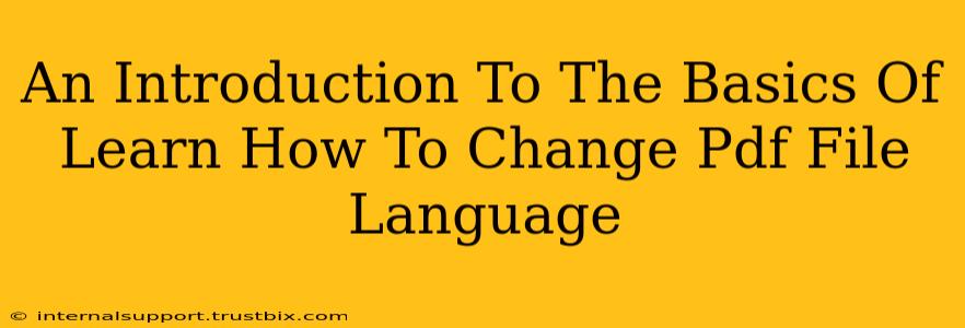 An Introduction To The Basics Of Learn How To Change Pdf File Language