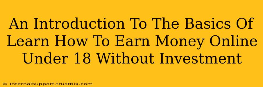 An Introduction To The Basics Of Learn How To Earn Money Online Under 18 Without Investment