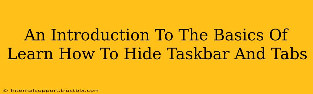 An Introduction To The Basics Of Learn How To Hide Taskbar And Tabs