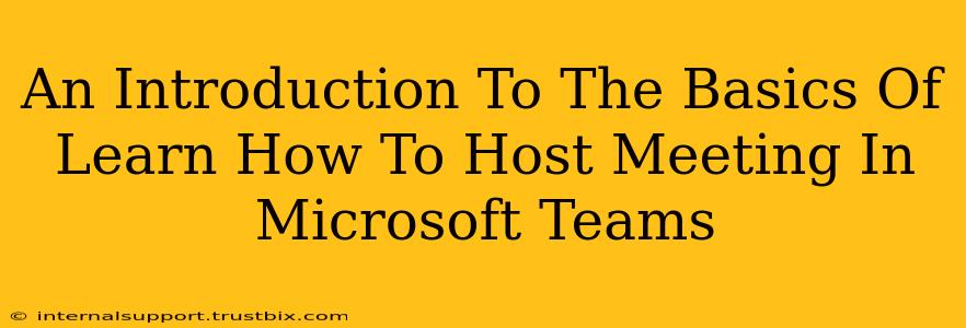 An Introduction To The Basics Of Learn How To Host Meeting In Microsoft Teams