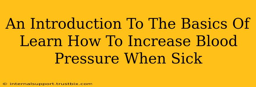 An Introduction To The Basics Of Learn How To Increase Blood Pressure When Sick