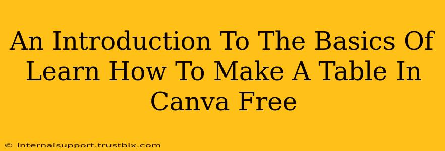 An Introduction To The Basics Of Learn How To Make A Table In Canva Free