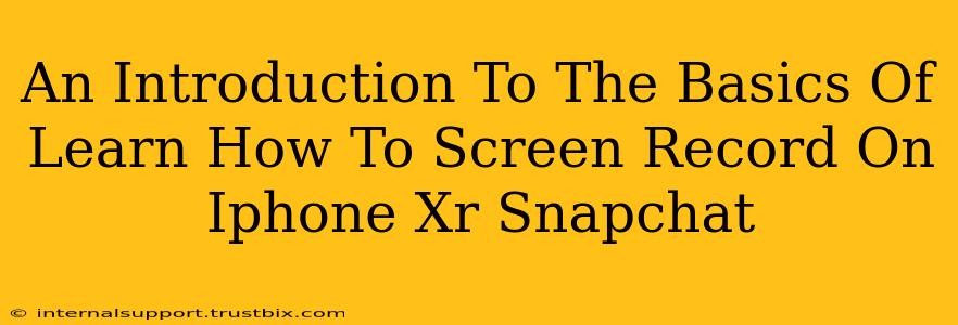 An Introduction To The Basics Of Learn How To Screen Record On Iphone Xr Snapchat