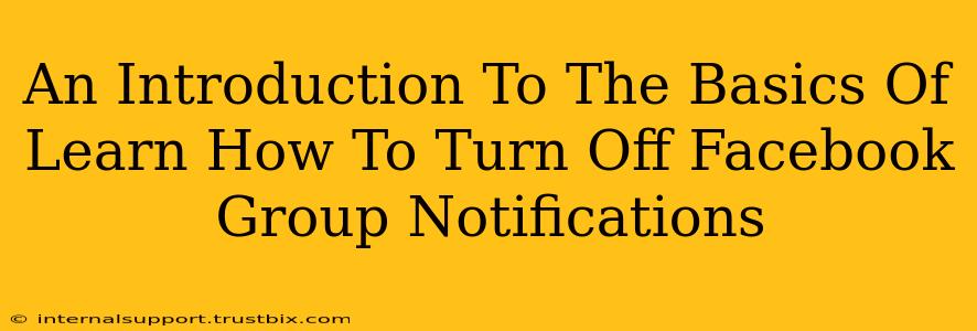 An Introduction To The Basics Of Learn How To Turn Off Facebook Group Notifications