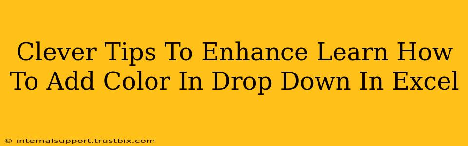 Clever Tips To Enhance Learn How To Add Color In Drop Down In Excel