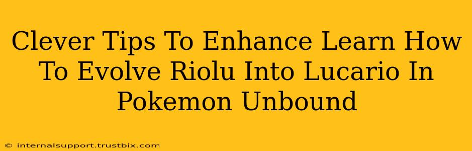 Clever Tips To Enhance Learn How To Evolve Riolu Into Lucario In Pokemon Unbound