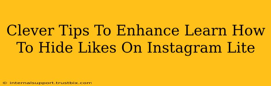 Clever Tips To Enhance Learn How To Hide Likes On Instagram Lite