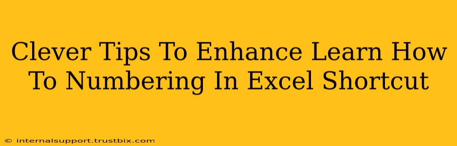 Clever Tips To Enhance Learn How To Numbering In Excel Shortcut