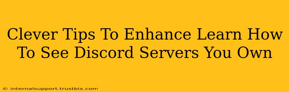 Clever Tips To Enhance Learn How To See Discord Servers You Own