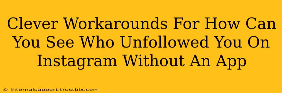 Clever Workarounds For How Can You See Who Unfollowed You On Instagram Without An App