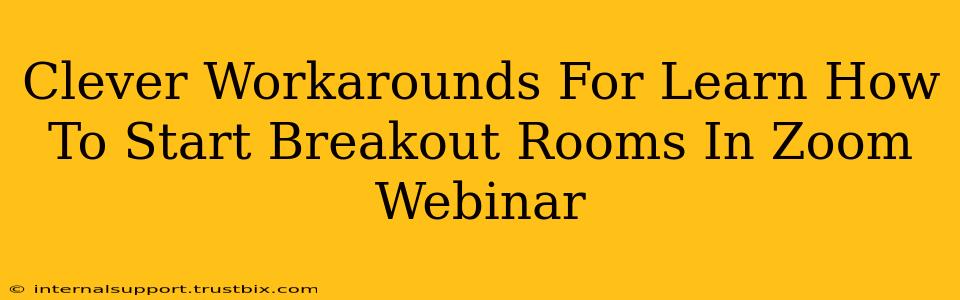 Clever Workarounds For Learn How To Start Breakout Rooms In Zoom Webinar