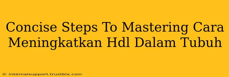 Concise Steps To Mastering Cara Meningkatkan Hdl Dalam Tubuh