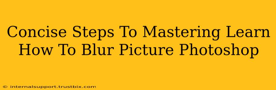 Concise Steps To Mastering Learn How To Blur Picture Photoshop