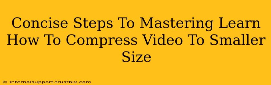 Concise Steps To Mastering Learn How To Compress Video To Smaller Size