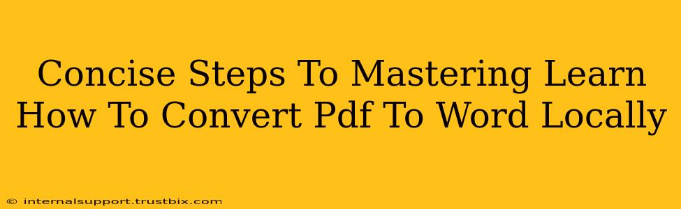 Concise Steps To Mastering Learn How To Convert Pdf To Word Locally