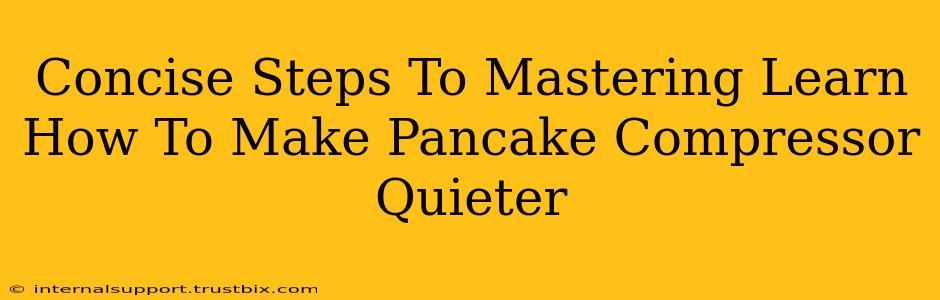 Concise Steps To Mastering Learn How To Make Pancake Compressor Quieter