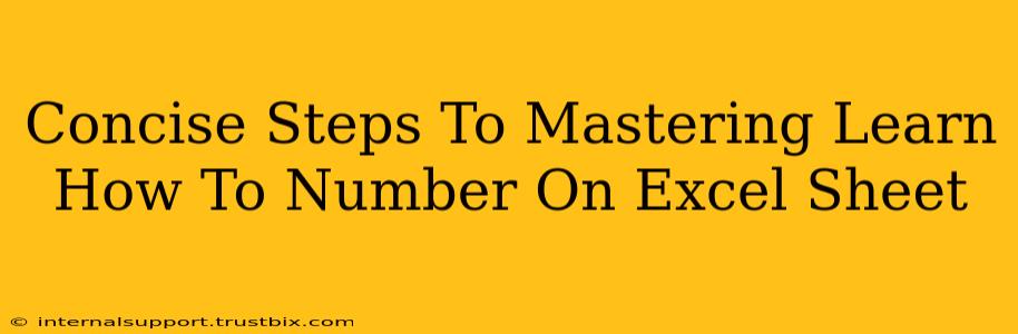 Concise Steps To Mastering Learn How To Number On Excel Sheet