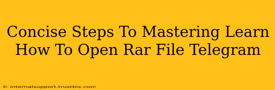 Concise Steps To Mastering Learn How To Open Rar File Telegram