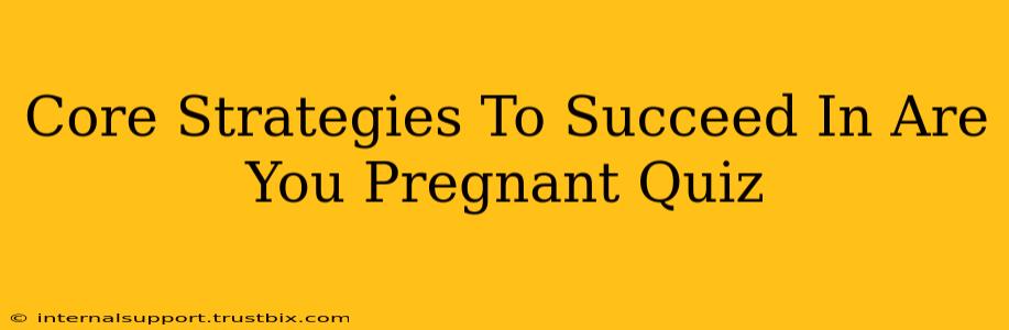 Core Strategies To Succeed In Are You Pregnant Quiz