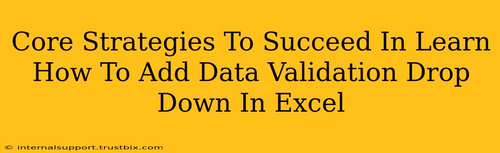 Core Strategies To Succeed In Learn How To Add Data Validation Drop Down In Excel