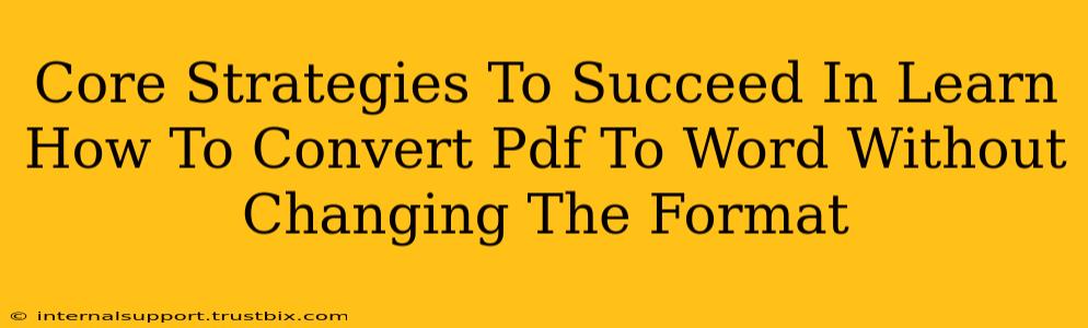 Core Strategies To Succeed In Learn How To Convert Pdf To Word Without Changing The Format