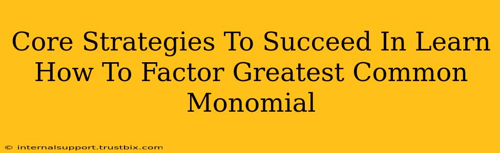 Core Strategies To Succeed In Learn How To Factor Greatest Common Monomial