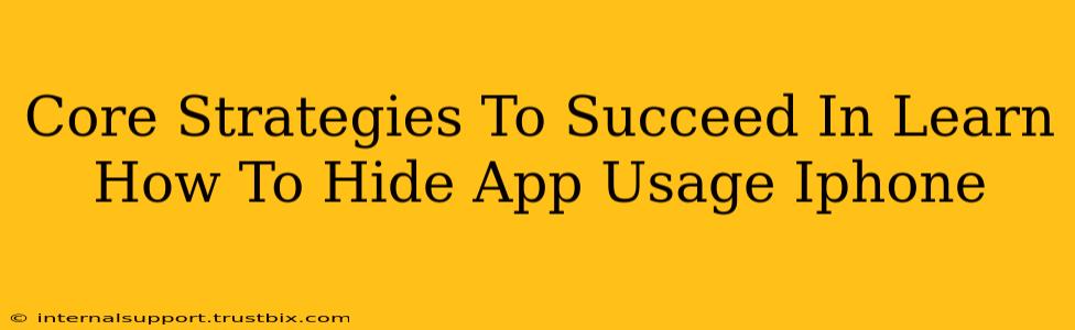 Core Strategies To Succeed In Learn How To Hide App Usage Iphone