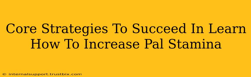 Core Strategies To Succeed In Learn How To Increase Pal Stamina