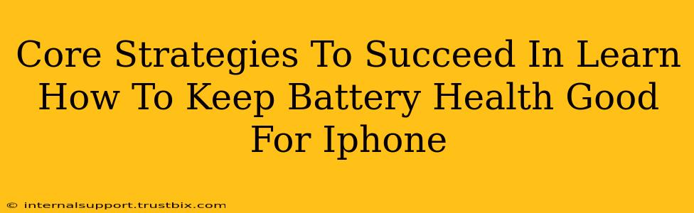 Core Strategies To Succeed In Learn How To Keep Battery Health Good For Iphone