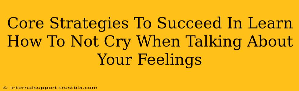 Core Strategies To Succeed In Learn How To Not Cry When Talking About Your Feelings