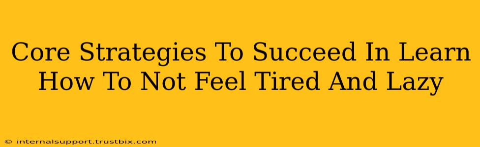 Core Strategies To Succeed In Learn How To Not Feel Tired And Lazy