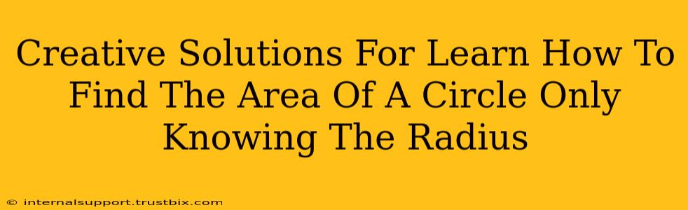 Creative Solutions For Learn How To Find The Area Of A Circle Only Knowing The Radius