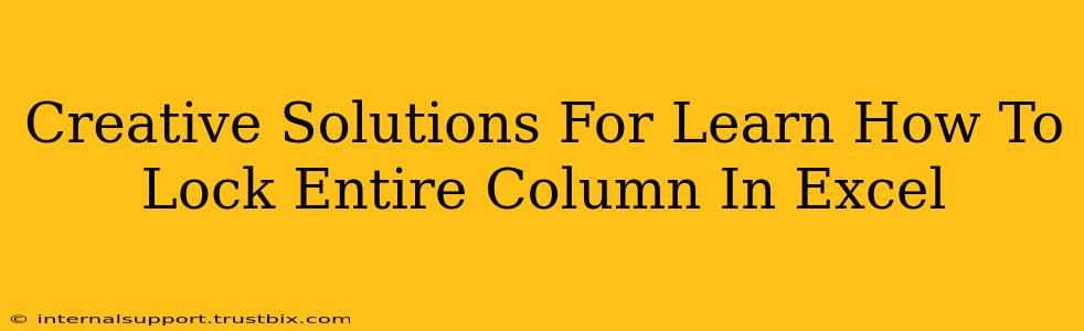 Creative Solutions For Learn How To Lock Entire Column In Excel