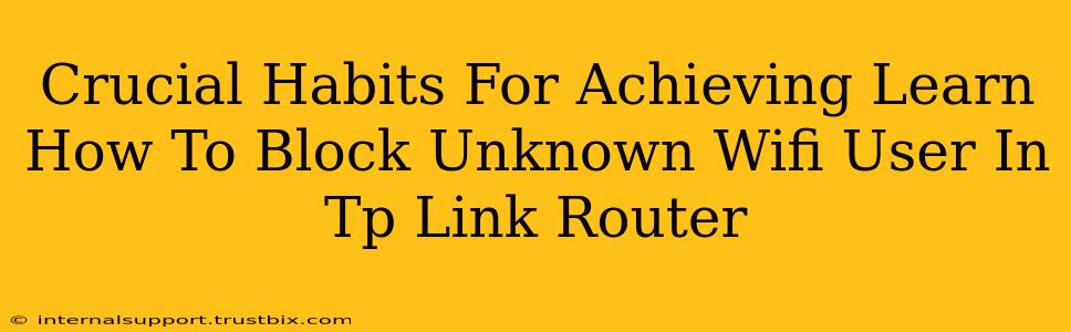 Crucial Habits For Achieving Learn How To Block Unknown Wifi User In Tp Link Router