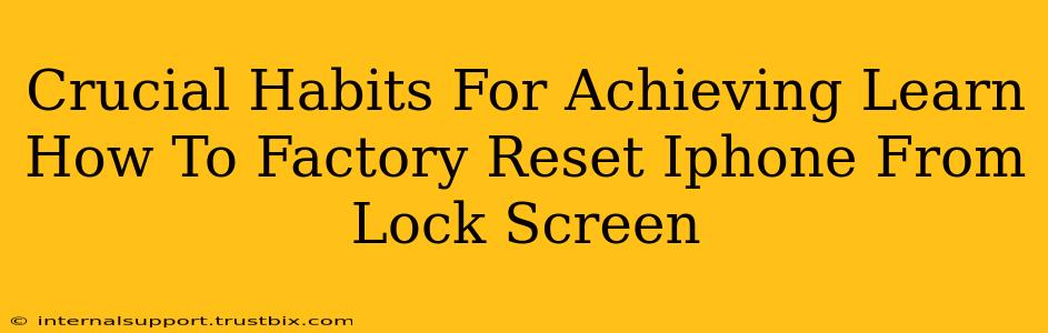 Crucial Habits For Achieving Learn How To Factory Reset Iphone From Lock Screen