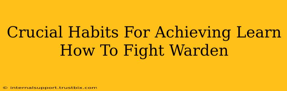 Crucial Habits For Achieving Learn How To Fight Warden