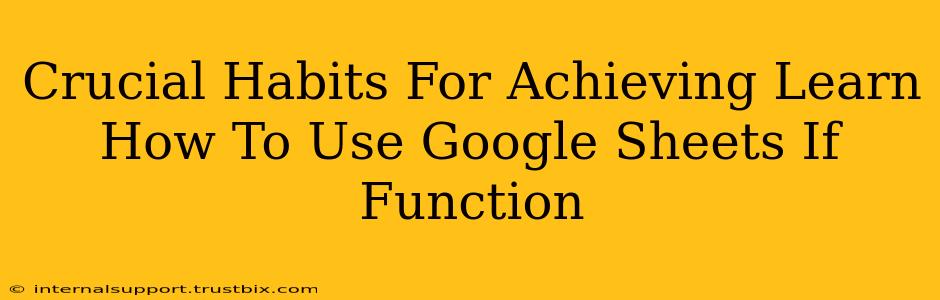 Crucial Habits For Achieving Learn How To Use Google Sheets If Function