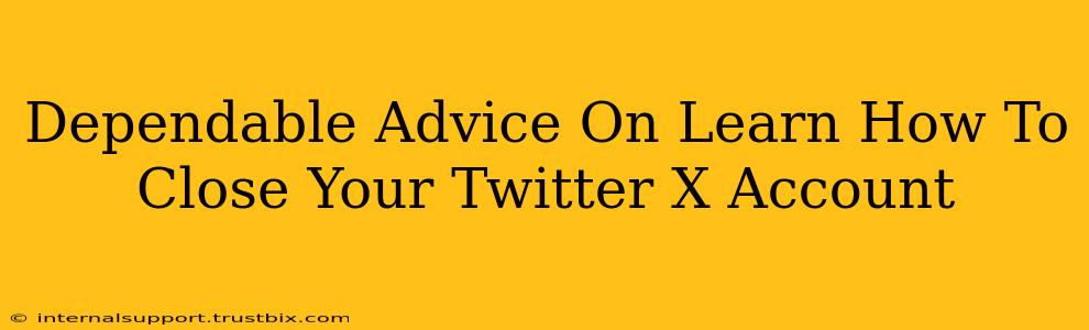 Dependable Advice On Learn How To Close Your Twitter X Account