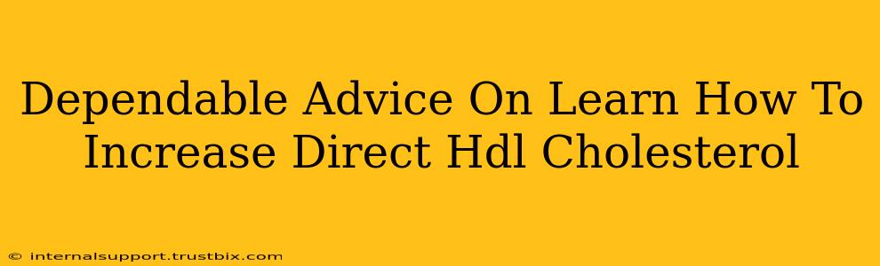 Dependable Advice On Learn How To Increase Direct Hdl Cholesterol