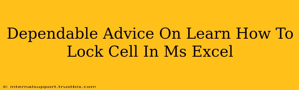 Dependable Advice On Learn How To Lock Cell In Ms Excel