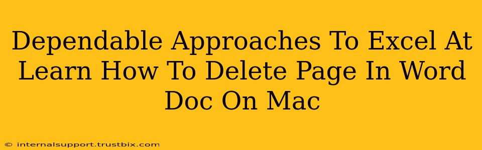 Dependable Approaches To Excel At Learn How To Delete Page In Word Doc On Mac