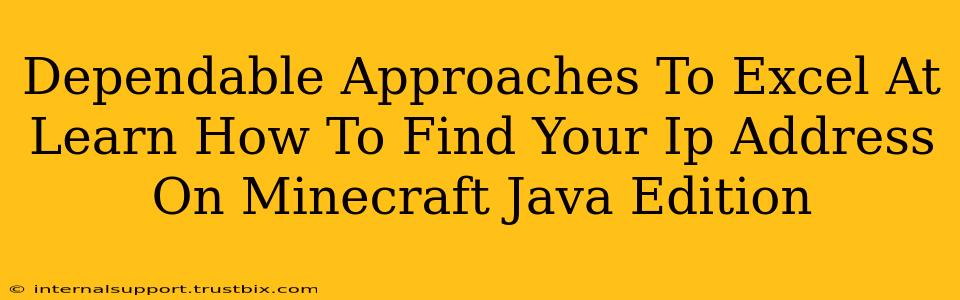 Dependable Approaches To Excel At Learn How To Find Your Ip Address On Minecraft Java Edition