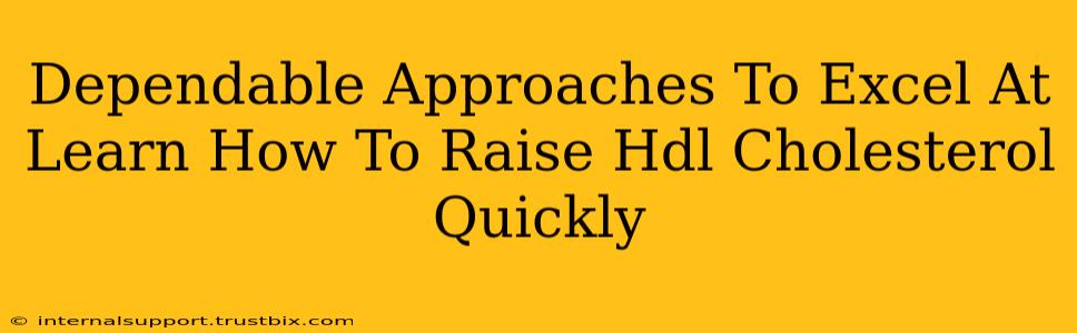 Dependable Approaches To Excel At Learn How To Raise Hdl Cholesterol Quickly